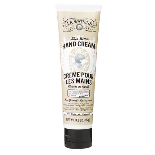 JR Watkins Coconut Hand Cream with Shea and Cocoa Butters, 3.3 Oz